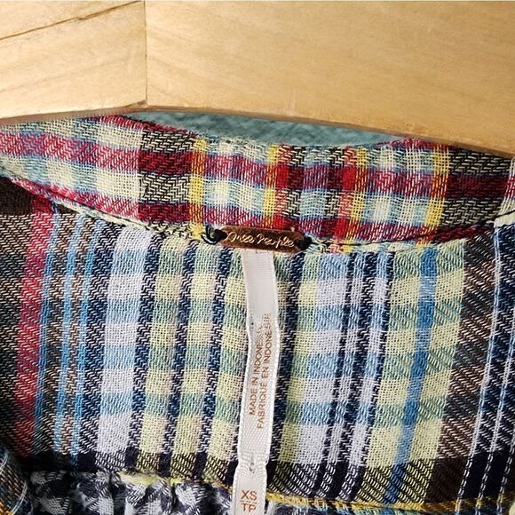 Free people freestyle raw hem balloon sleeves oversized blouse - Picture 5 of 13